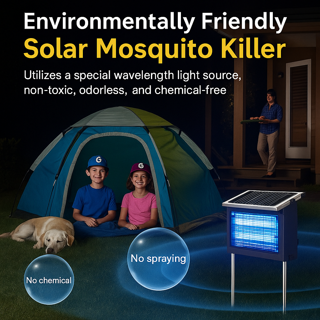 Outdoor Mosquito Zapper – Solar Powered & IPX4 Rated